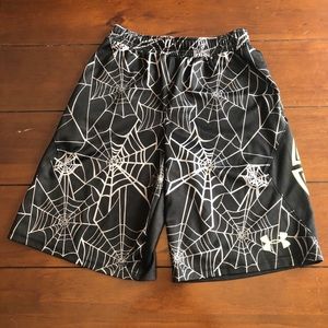 Boys black and yellow basketball shorts